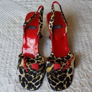 Vintage Stuart Weitzman Leopard Slingback Sandals